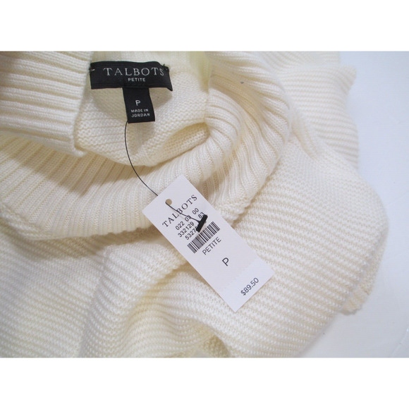 NWT Talbots Womens Size P Knit Sweater Pullover Ivory ($89) - Picture 5 of 9